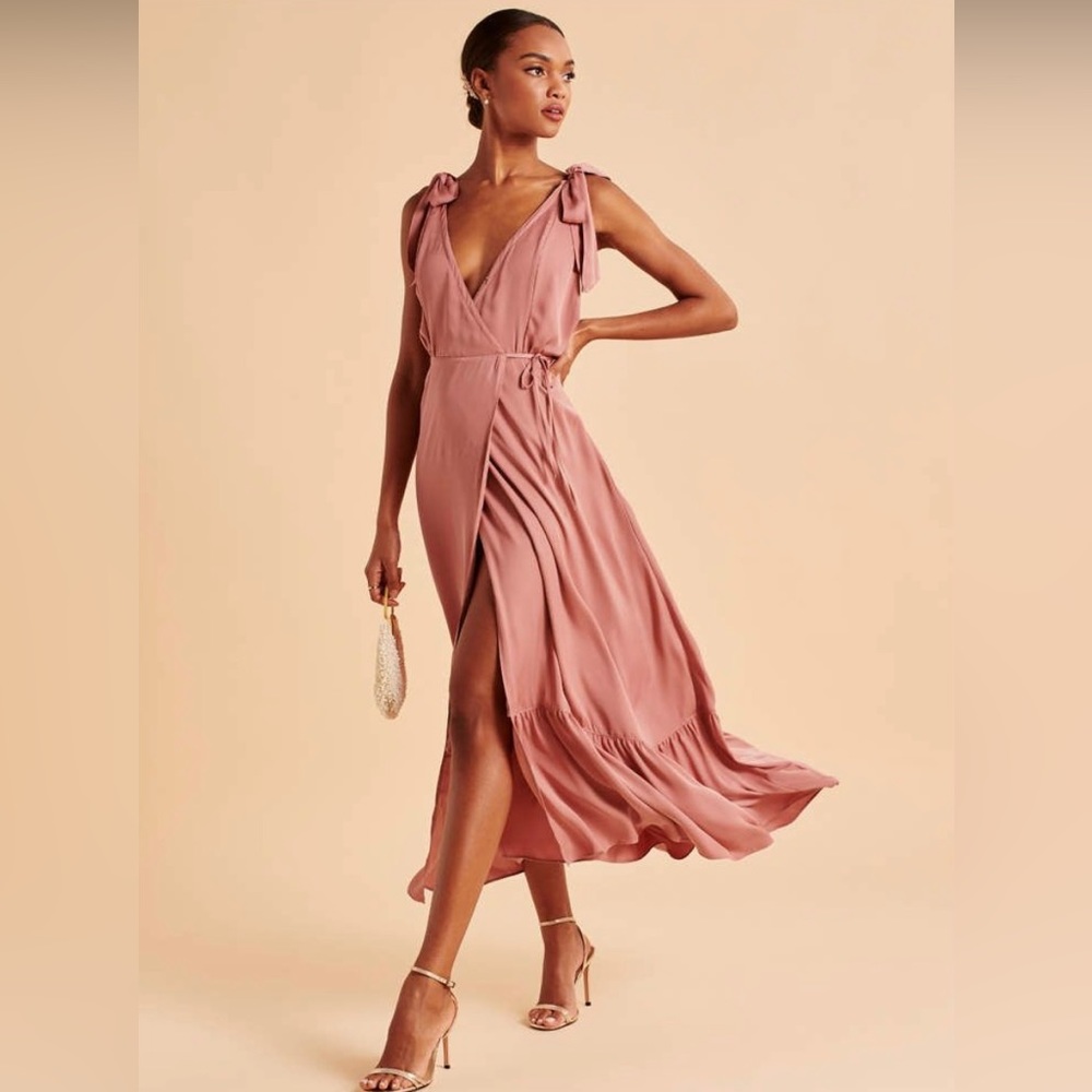 Abercrombie Satin Front Wrap Maxi Dress